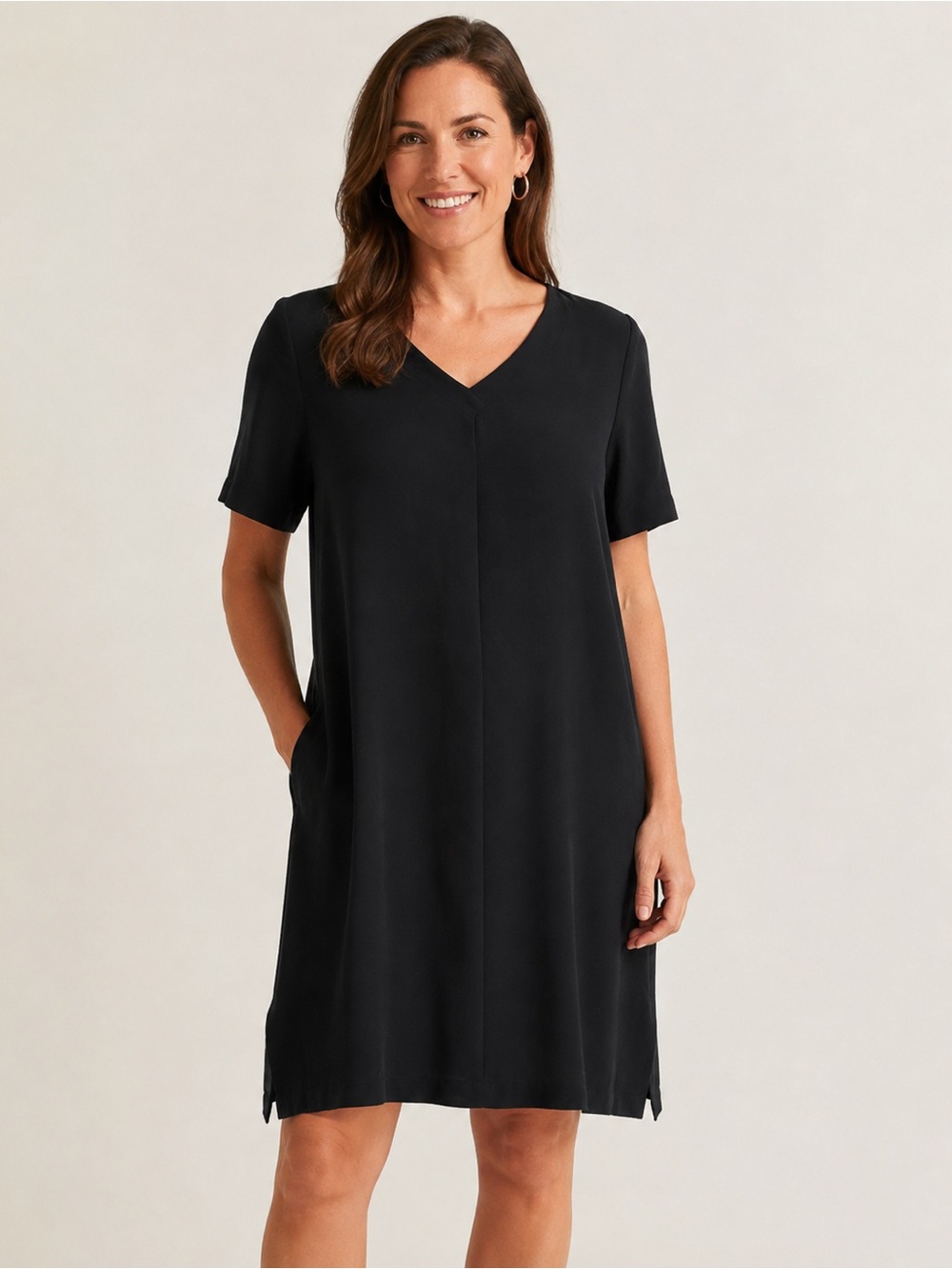 J.Jill Wearever Collection Black Relaxed A-Line Dress Size Small WDR228171